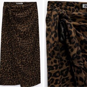 Zara Brown Leopard Print Skirt
